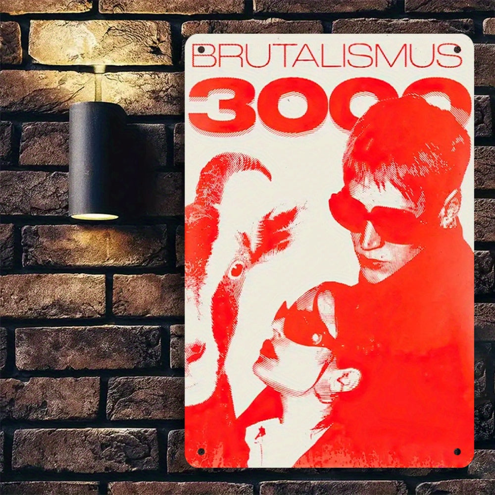 Brutalismus 3000 RED Art Plaque Poster