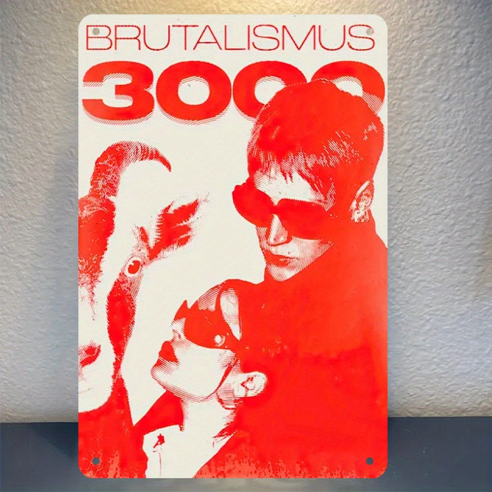 Brutalismus 3000 RED Art Plaque Poster