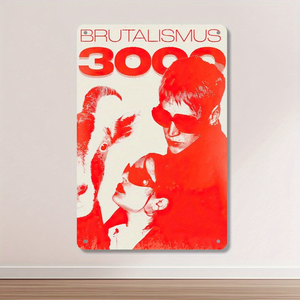 Brutalismus 3000 RED Art Plaque Poster