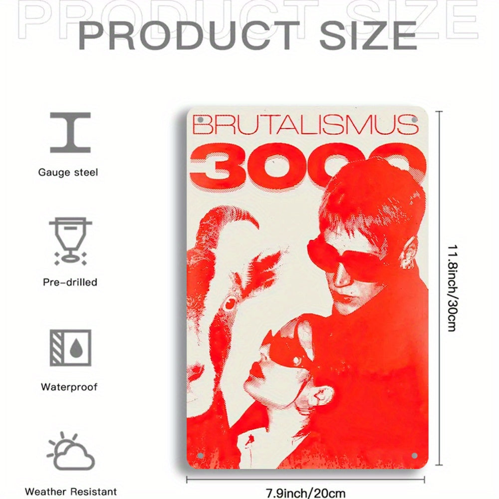 Brutalismus 3000 RED Art Plaque Poster