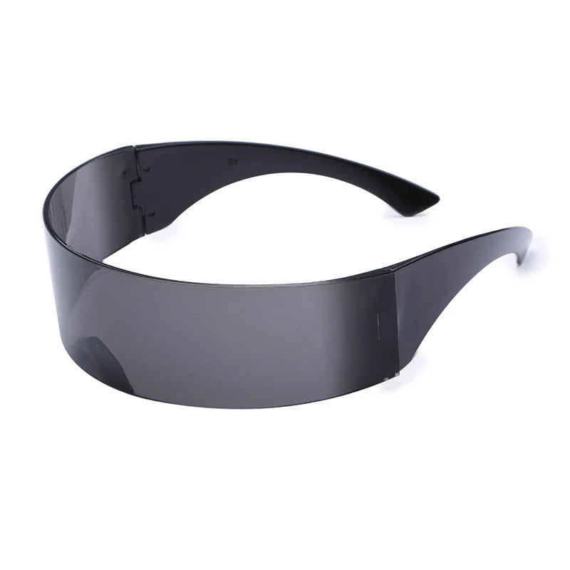 Rave Futuristic Sunglasses for Techno Fans Black Black