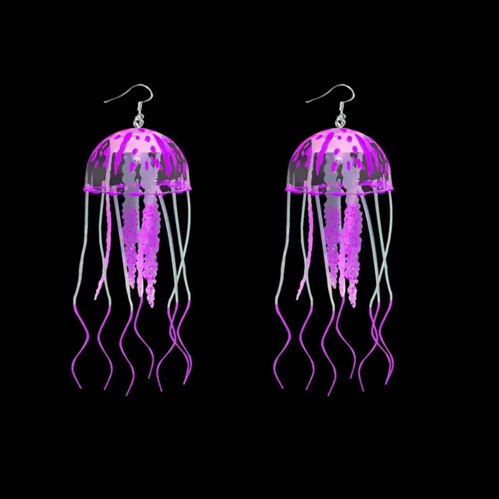 Jellyfish Earrings for Techno Raves Parties Purple