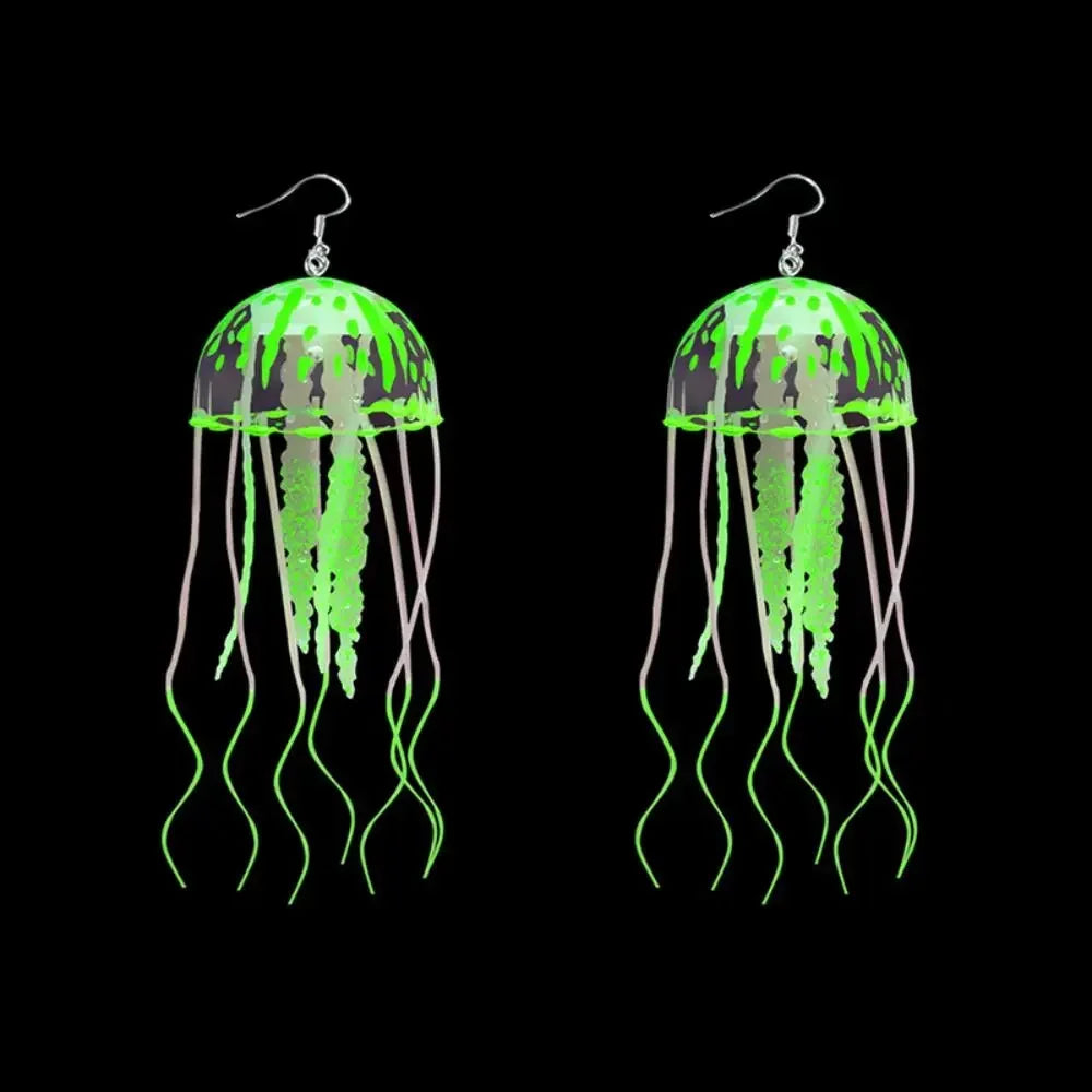 Jellyfish Earrings for Techno Raves Parties Green