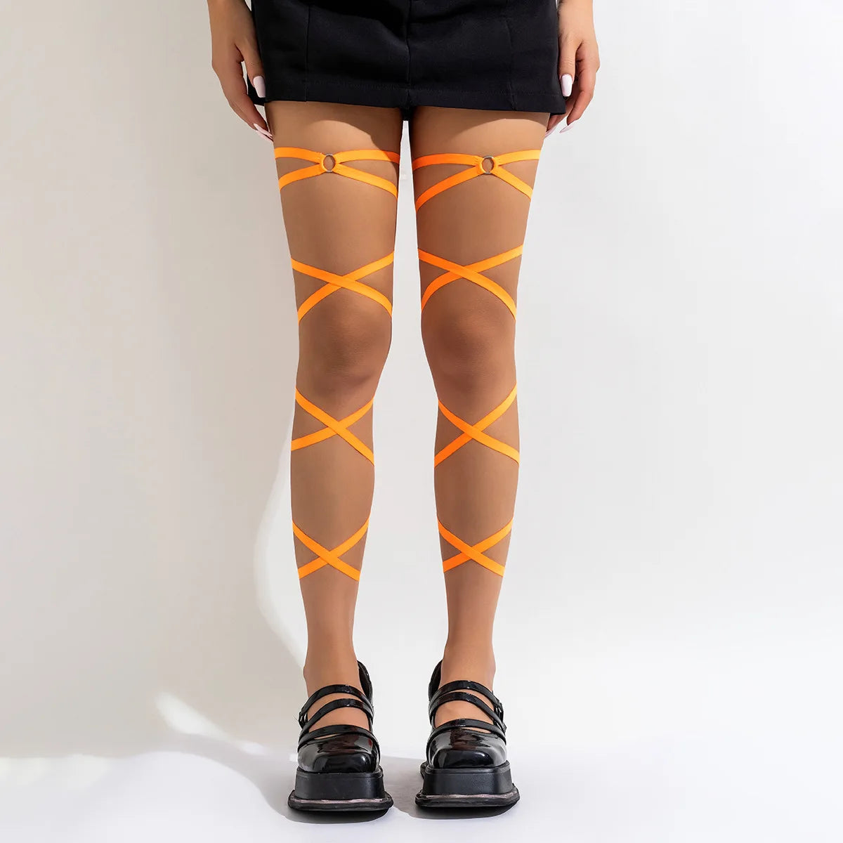 Pair of Non-Slip Techno Leg Wraps Orange 140 cm