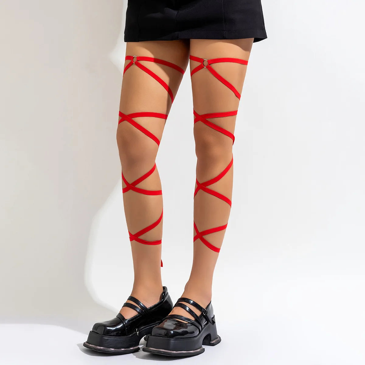 Pair of Non-Slip Techno Leg Wraps Red 140 cm