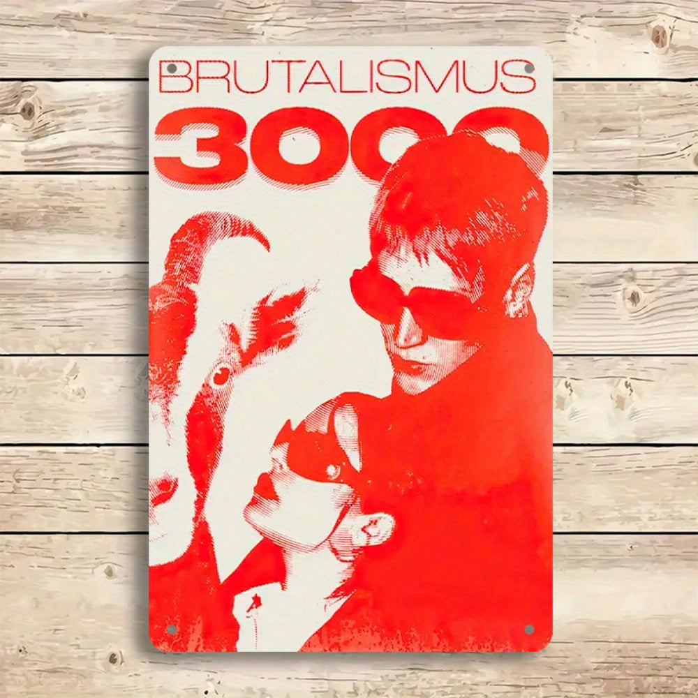 Brutalismus 3000 RED Art Plaque Poster