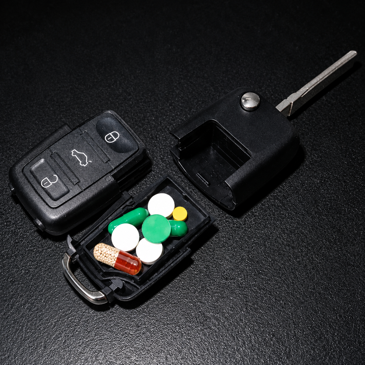 Fake Key with a Secret Compartment Black
