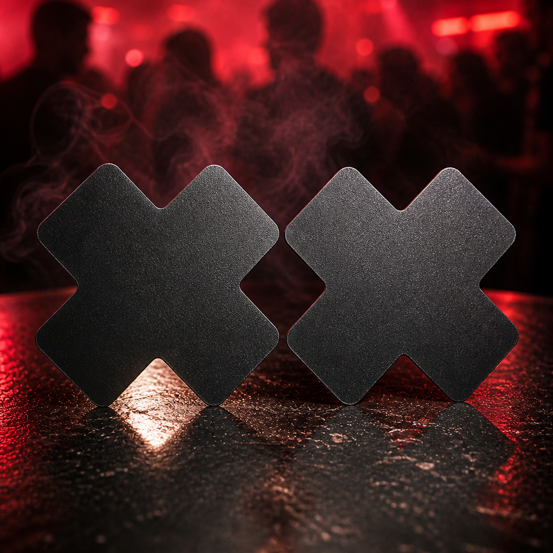Rave Nude Black Cross Pasties 20PCS Black