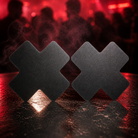 Rave Nude Black Cross Pasties 20PCS Black