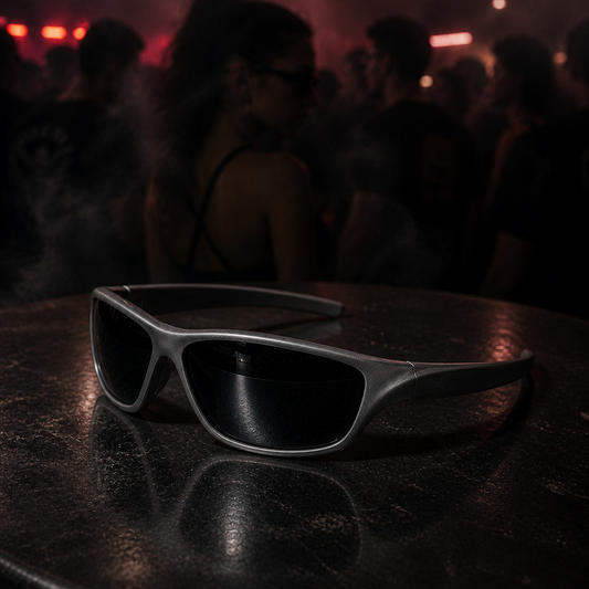 Y2K Silver Techno Rave Sunglasses – Festival Eyewear Silver Black