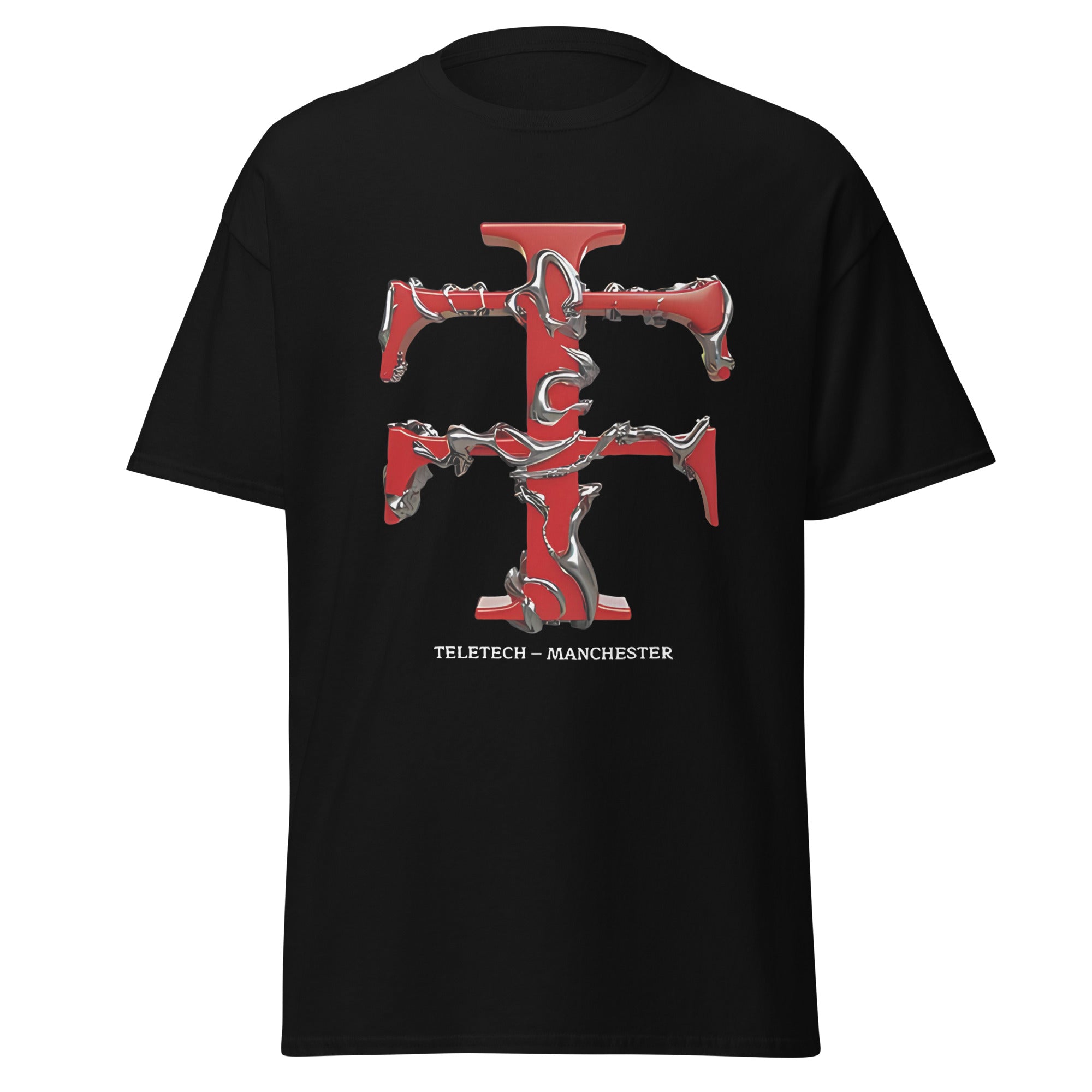 Teletech Red Chrome T‑Shirt – TechnoMusicMerch