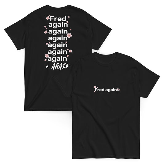 Fred again Floral T-Shirts – Pink and Black DJ Merchandise Black