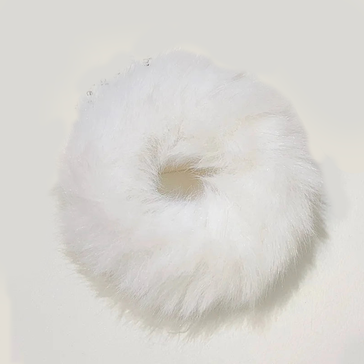 Furry Techno Scrunchies thick white